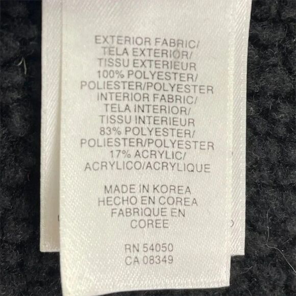 Jones New York Black Faux Suede Vest, toggle button. Women's XL, faux sherpa - Picture 14 of 14